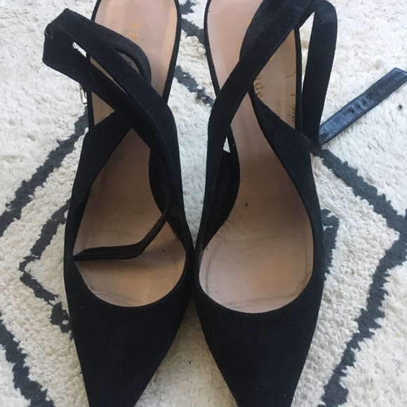 Black suede stiletto pumps size 8.5 - Picture 3 of 4
